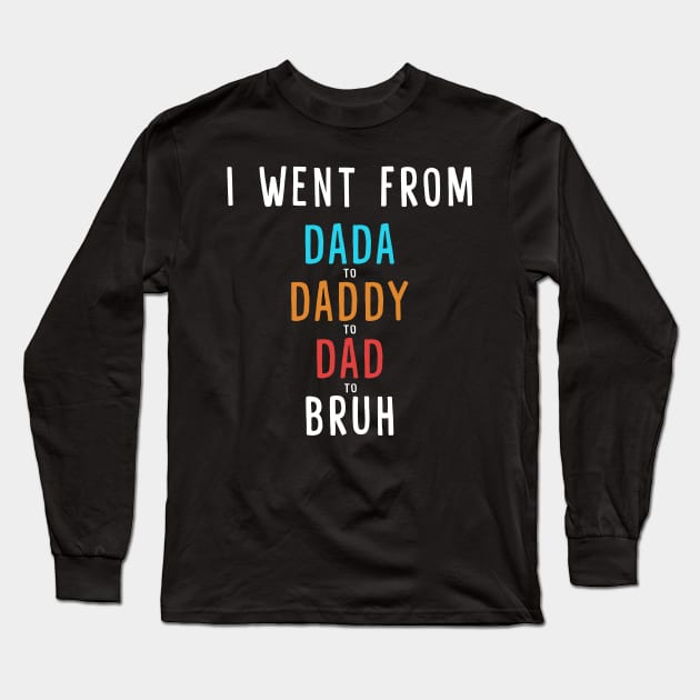 Dada Daddy Dad Bruh Funny Dad Fathers Day Long Sleeve T-Shirt by UniqueBoutiqueTheArt